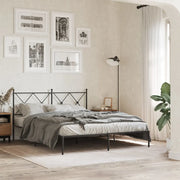 Giroletto con Testiera in Metallo Nero 160x200 cm 376505
