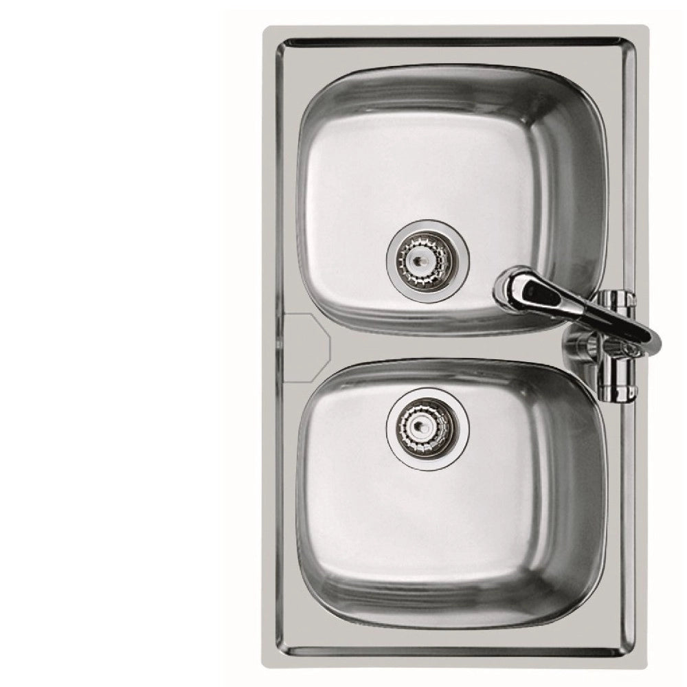 Lavello inox 2 v 86x50 incasso