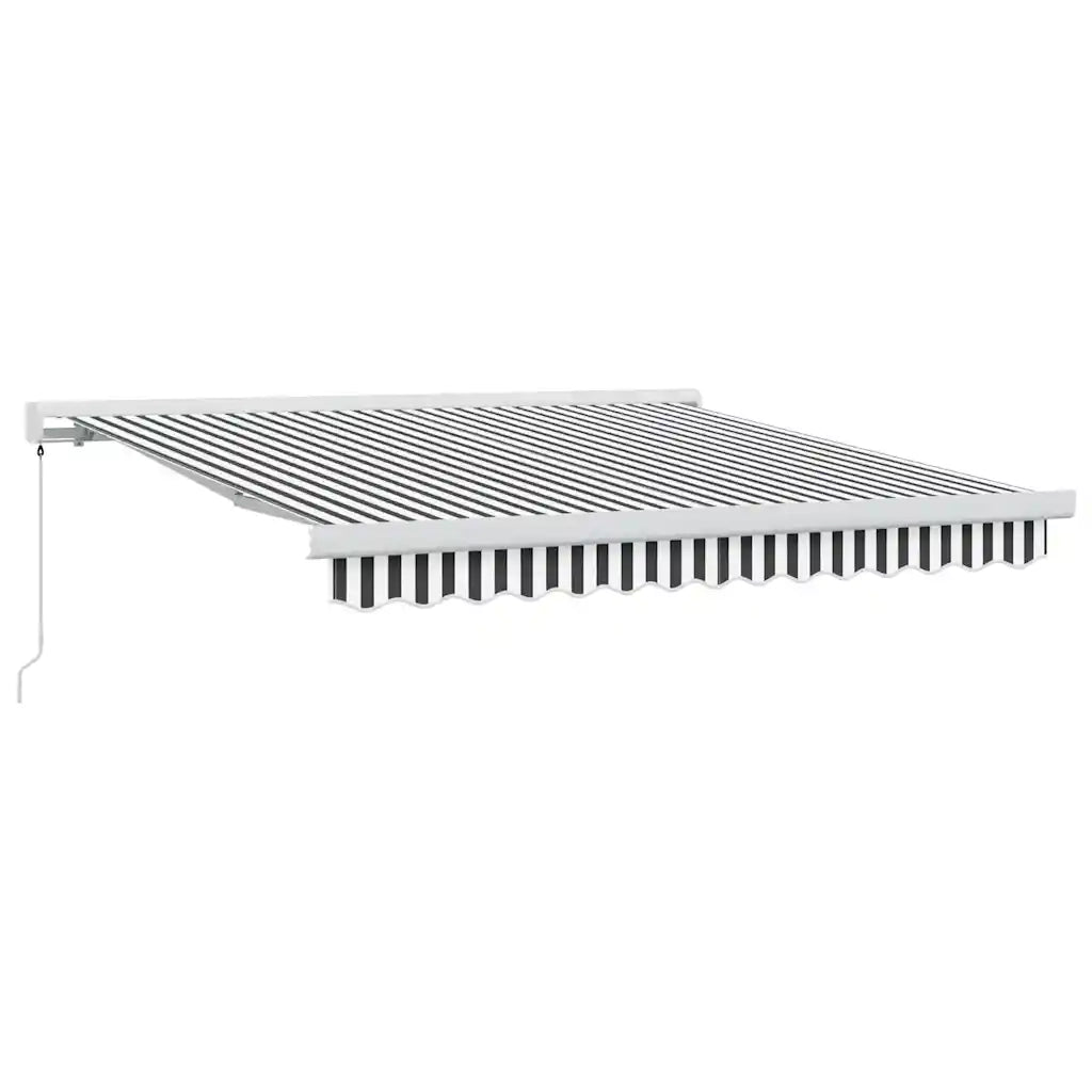 Tenda da Sole Antracite e Bianca 3x2,5 m Tessuto e Alluminio