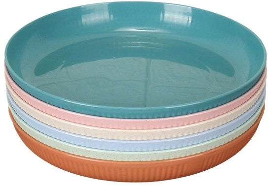 Tavolo da campeggio 6 pezzi - 23 cm - tavolo da pranzo - tavolo riutilizzabile - ondeggiante - resistente al microonde - resistente al lavastoviglie