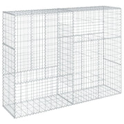 Gabbione recinto a gabbia muro di contenimento con coperchio 200 x 50 x 150 cm ferro zincato argento 02_0040144