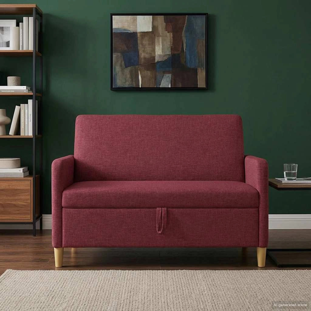 Divano con Storage Rosso Vino 122 x 78 x 87 cm Poliestere 42036894
