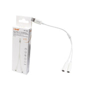 Trade Shop - Cavo Adattatore Audio Da Lightning A Doppia Uscita Aux Jack 3,5mm Femmina Ip-7729 -