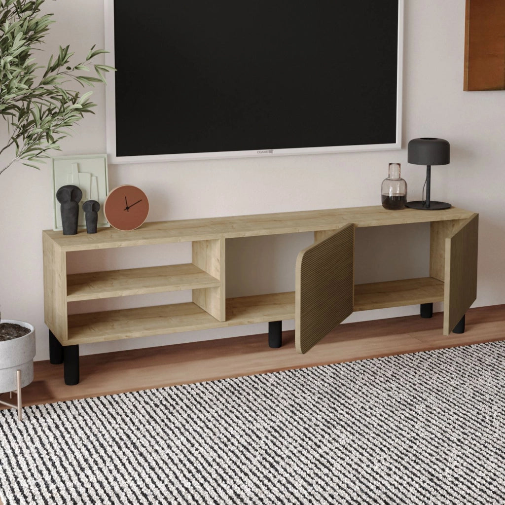 Porta TV in legno "River" - 150 x 31 x 48 cm - Beige