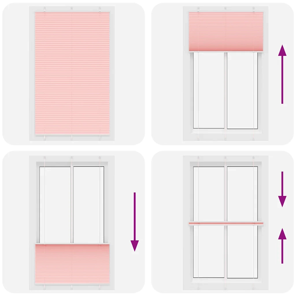 vidaXL Tenda Plissettata Rosa 120x200 cm Larghezza Tessuto 119,4 cm
