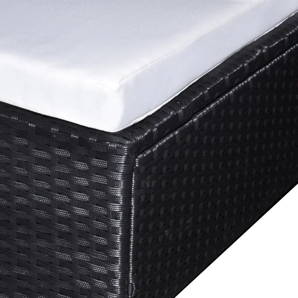 Set Mobili da Giardino 6 pz con Cuscini in Polyrattan Nero