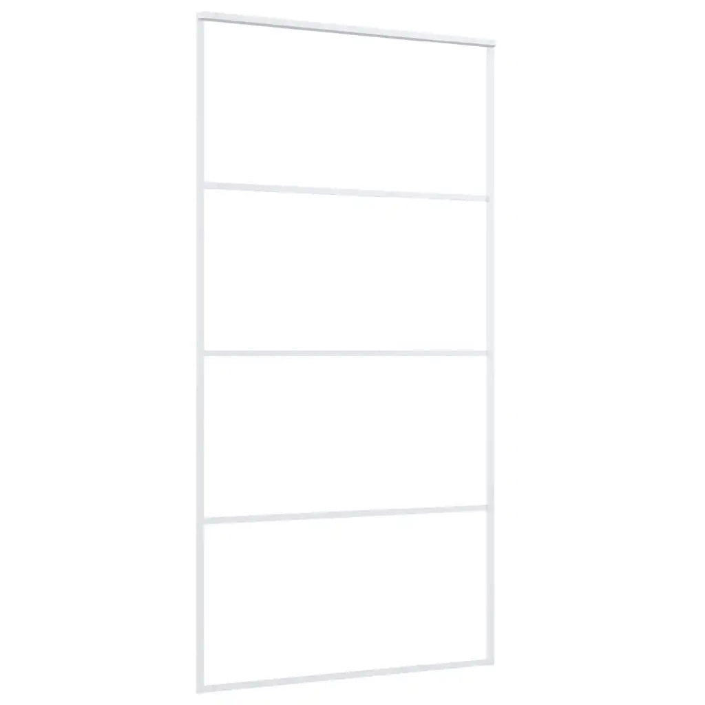 Porta Scorrevole in Vetro ESG e Alluminio 102,5x205 cm Bianca 151664