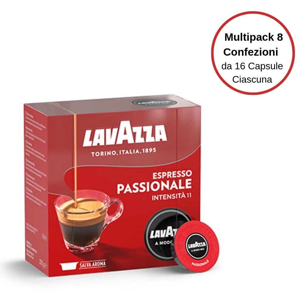 Lavazza capsule a modo mio passionale 8 confezioni da 16 capsule ciascuna