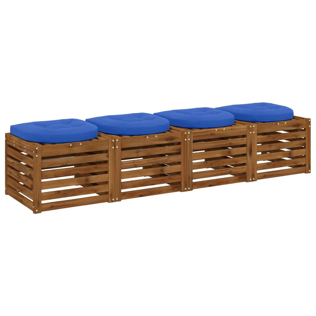 Cuscini per Sedia in 4 Pezzi 4 pz 100% Poliestere Blu Reale 945326
