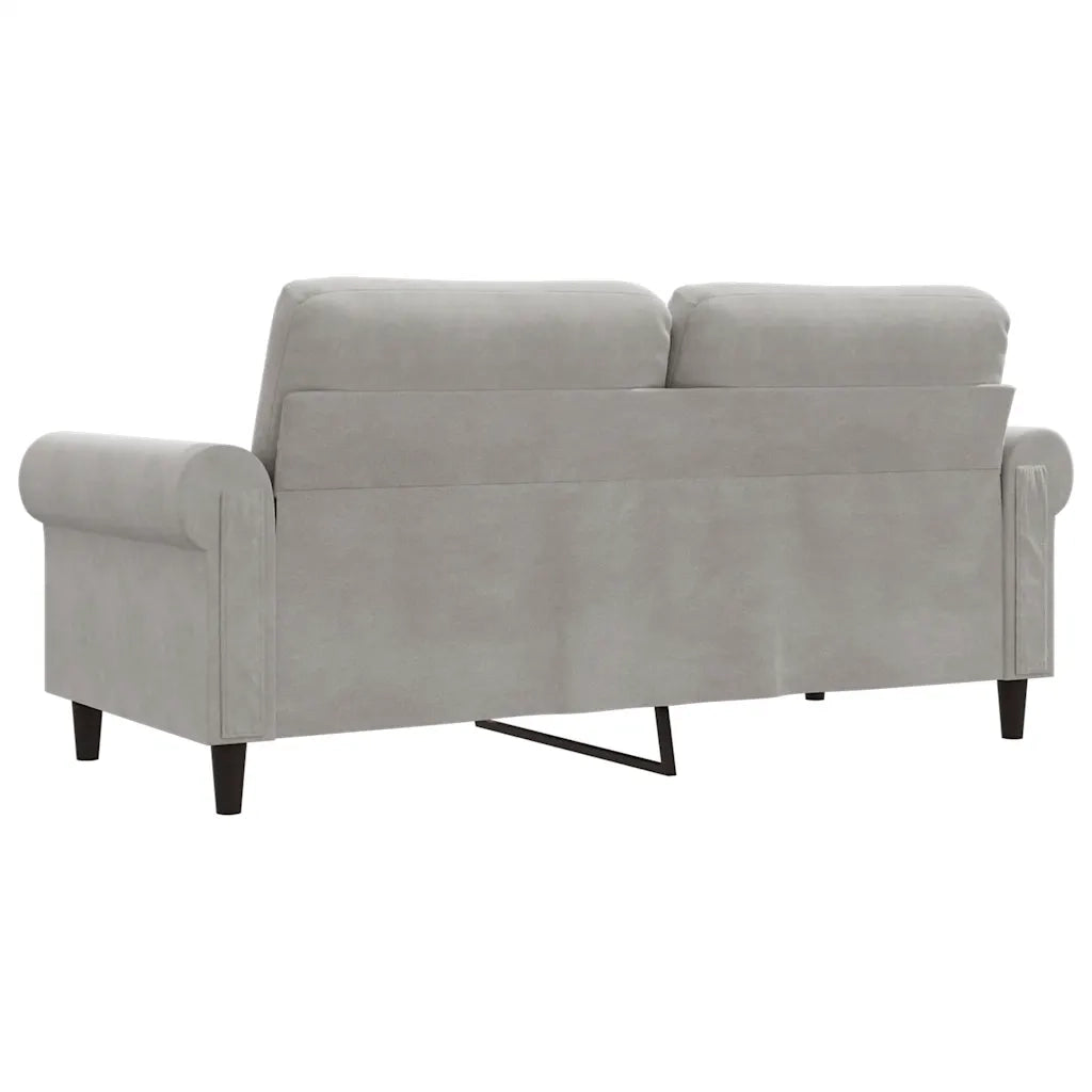 Divano a 2 Posti Grigio Chiaro 140 cm in Velluto 359529
