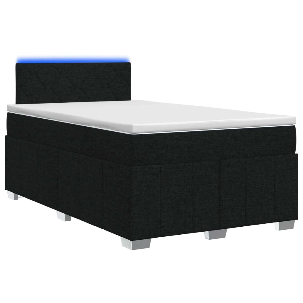 Letto box spring con materasso Nero 120 x 200 cm Tessuto 3452658