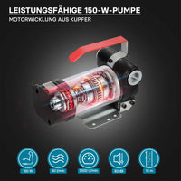 Pompa autoadescante per trasferimento diesel gasolio 12V/10W 40 l/min con pistola automatica