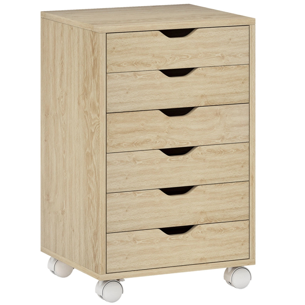 Scrivania con Cassetti ¨C zephmum ¨C Rovere 6 Cassetti con Ruote