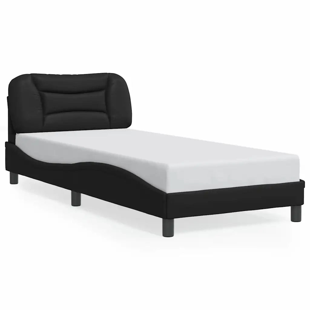 Giroletto senza Materasso-Struttura Letto Hvar Nero 90x200 cm in Similpelle