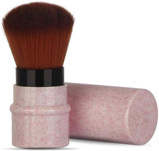 Kit di trucco portatile per la strada - Poeder, fondotinta, blush, bronzer - Applicazione facile e precisa - Incluso coperchio - Rosa