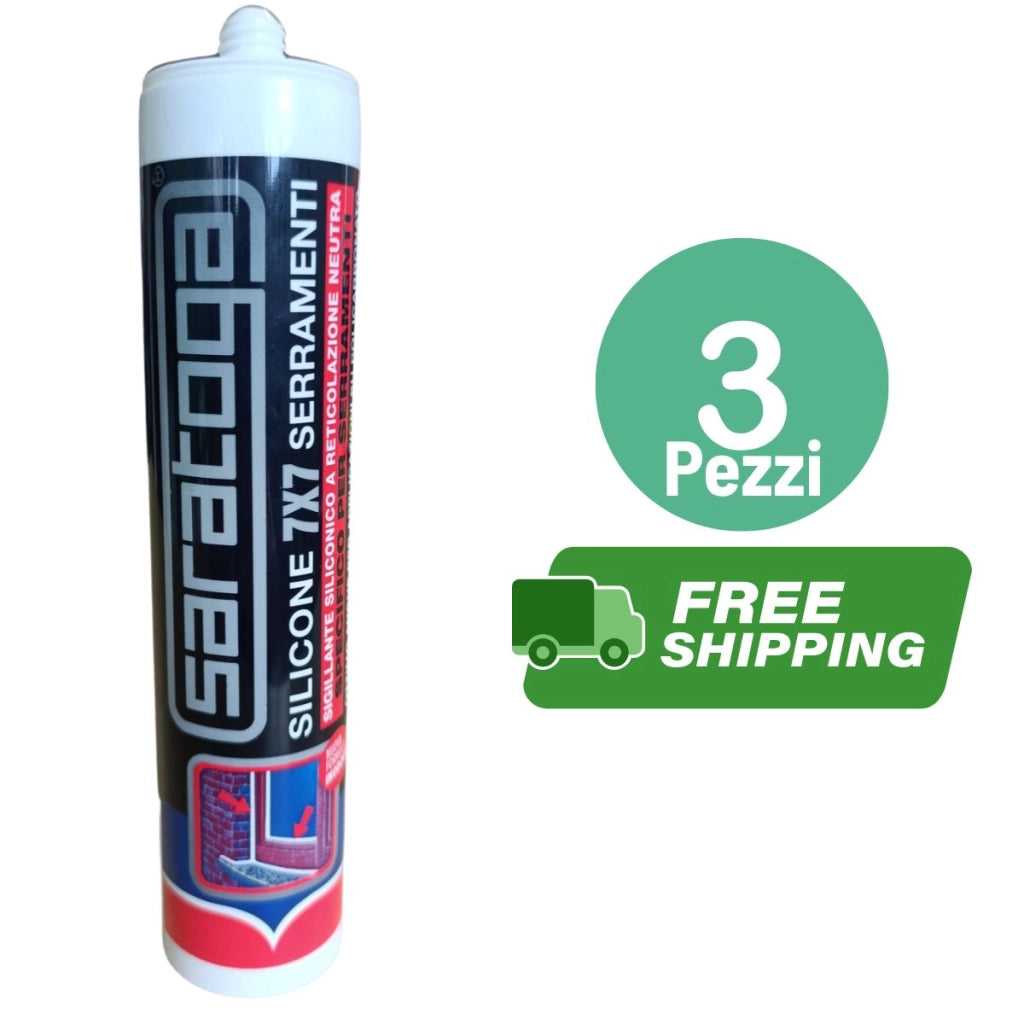 Silicone sigillante 7x7 TRASPARENTE neutro Saratoga 3 pezzi
