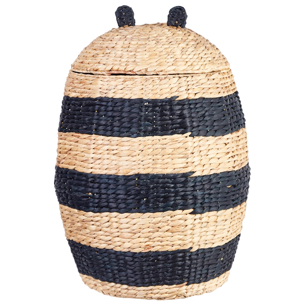 Cesto di vimini naturale nero giacinto d\'acqua intrecciato con coperchio Cesto per giocattoli Accessori per la camera dei bambini