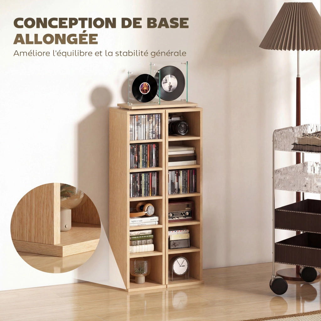 Armadio per CD e DVD ¨C Zephmum ¨C Legno naturale 21x22.5x88.5 cm