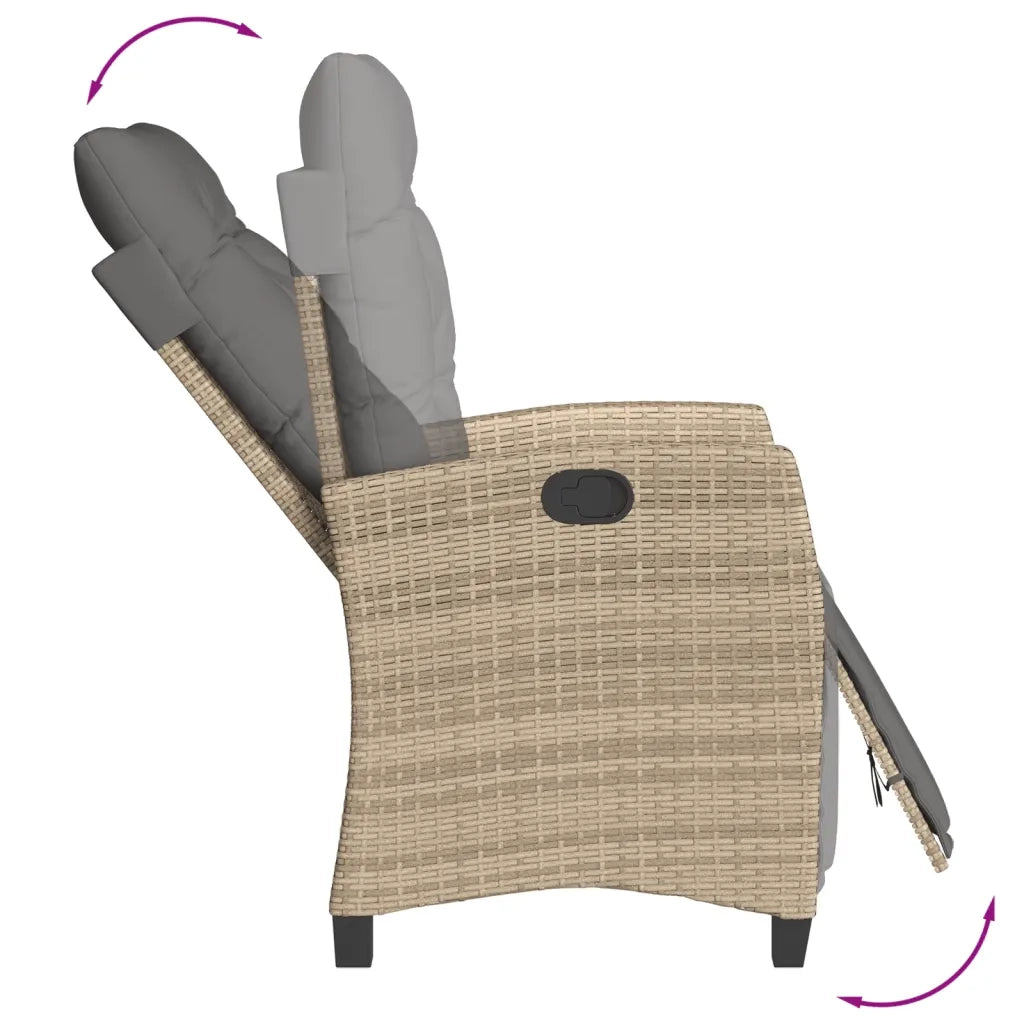 Set Pranzo da Giardino 9 pz con Cuscini Beige Misto Polyrattan 3212841