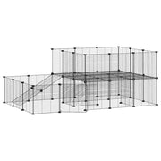 Gabbia per animali domestici con 44 pannelli e porta 35 x 35 cm nera 02_0041587