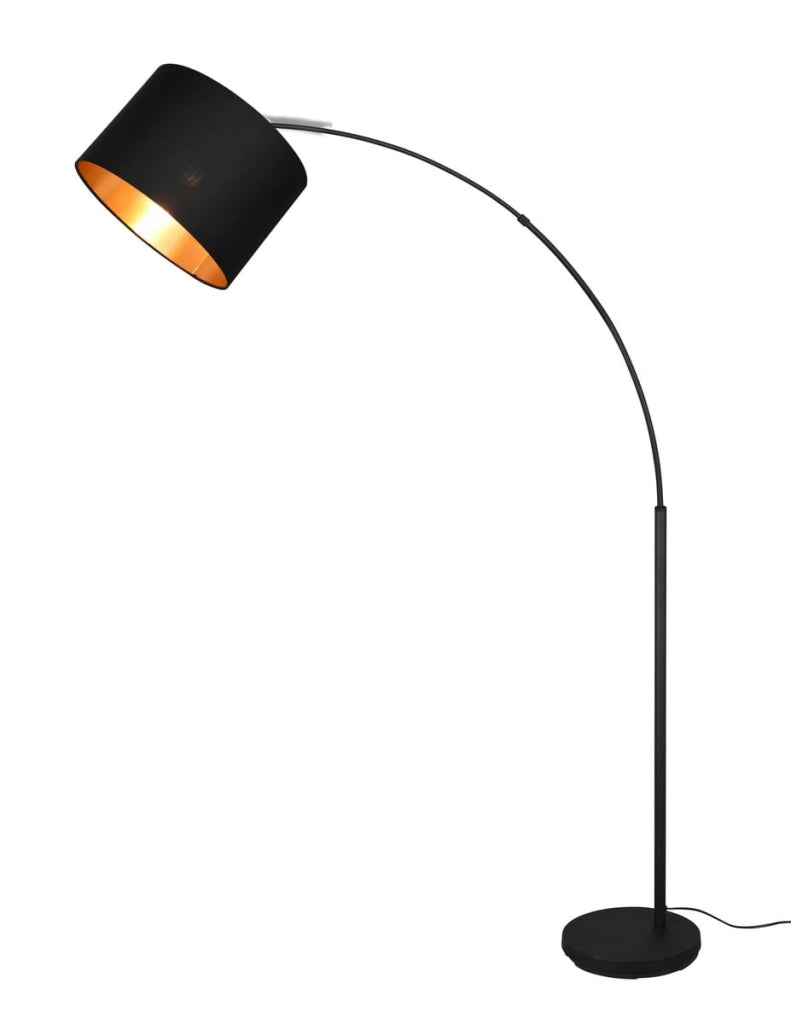 Lampada da terra ad arco Bolivia nero/oro E27 RL 171cm