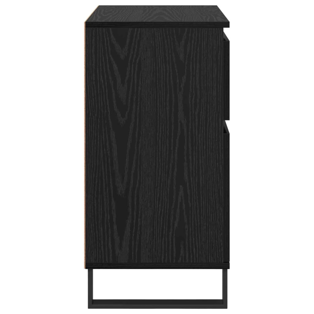 Credenza | Madia | Buffet da pranzo | Armadio da pranzo con cassetto Rovere Nero 60 x 35 x 70 cm