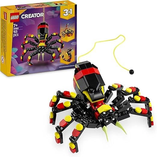 LEGO Creator 3 in 1 Animali Selvatici: Ragno Trasformista, Giocattolo Trasformabile in 3 Diverse Figure come Scorpione e
