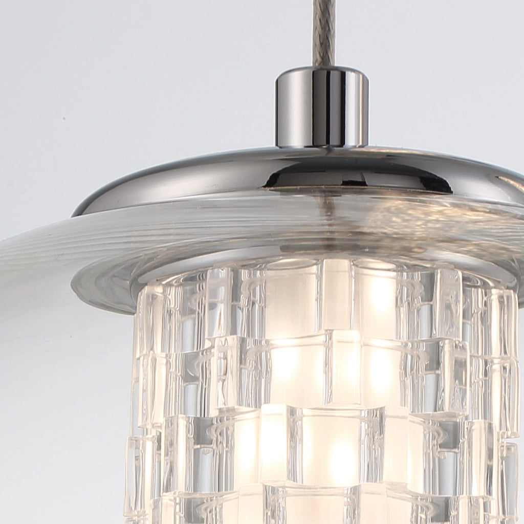 Lampada a sospensione Quintiesse Atomo LED 9W vetro cromo