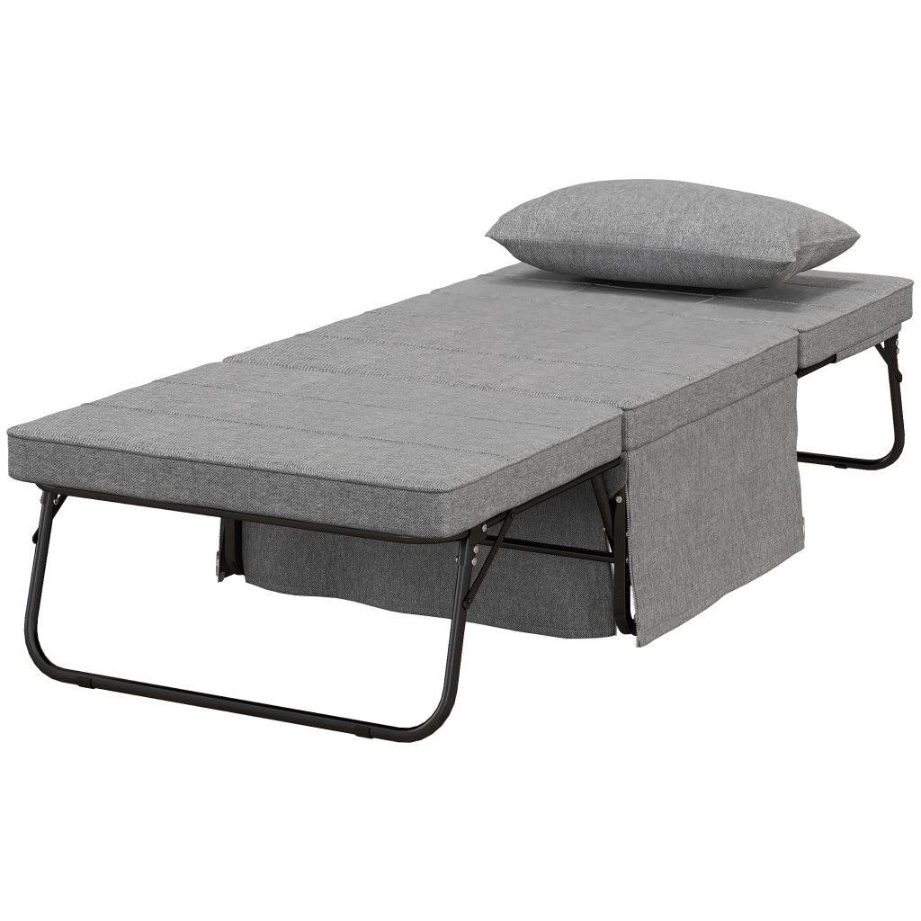 Poltrona letto chaise longue con pouf ¨C zephmum ¨C grigio
