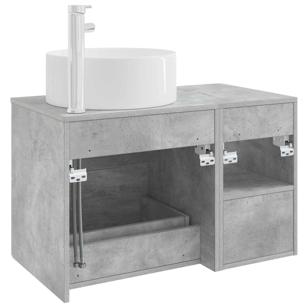 Set di mobili per il bagno 2 pcs Grigio Cemento 3403931