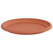 Set di 6 vassoi rotondi per fiori 27 x 27 x 2 cm leggeri e resistenti stile moderno plastica rosso mattone 02_0059352
