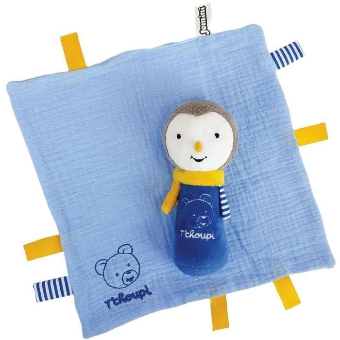 Scatola Nascita T'choupi con Piumino e Sonaglio in Peluche +/- 25 cm - JEMINI - Ideale per un regalo di nascita.