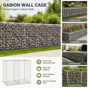 Gabion Wall With Cover, Galvanized Steel, 100x60x100 Cm