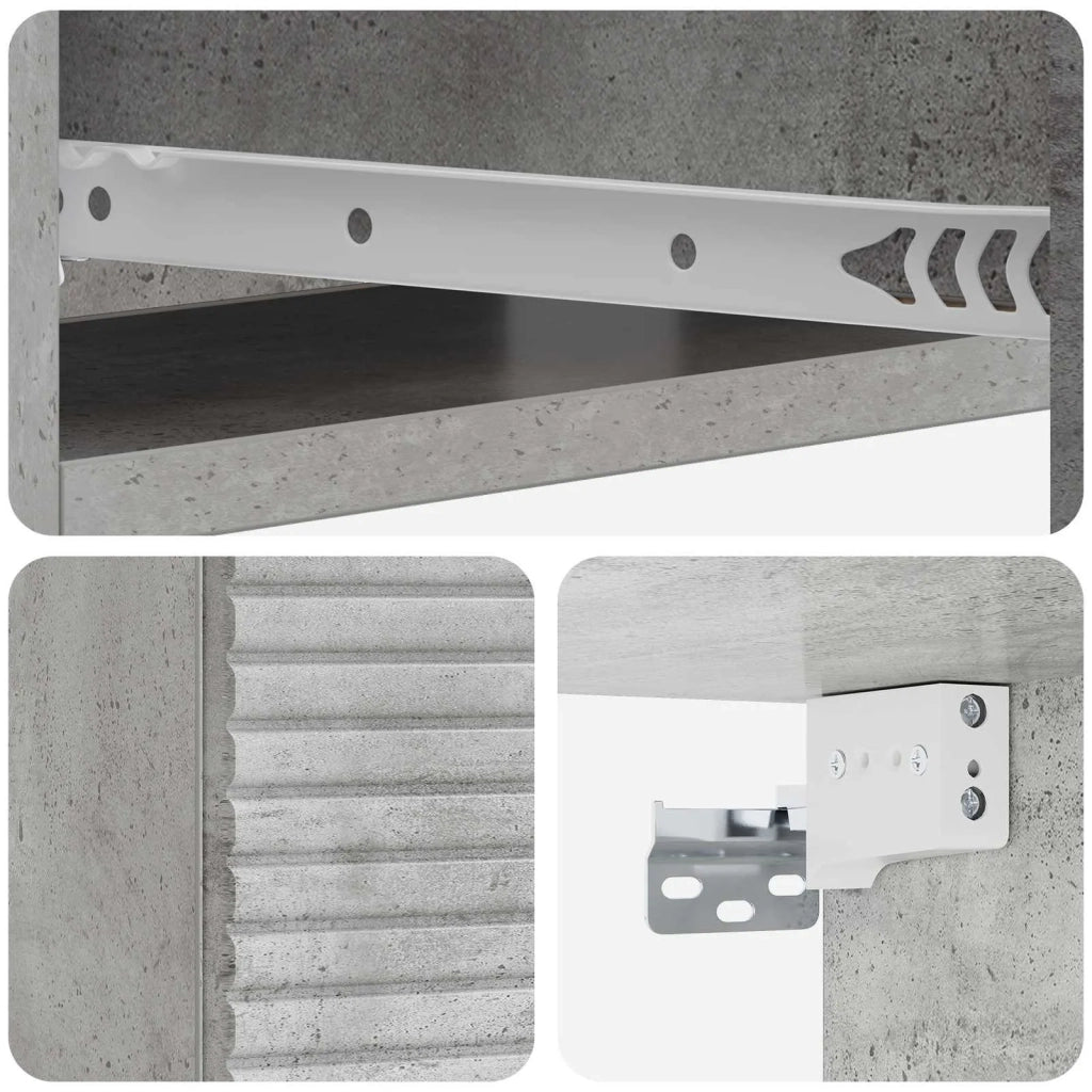 Tavolino da Parete Laterale Grigio Cemento 59 x 34,5 x 17 cm 898658