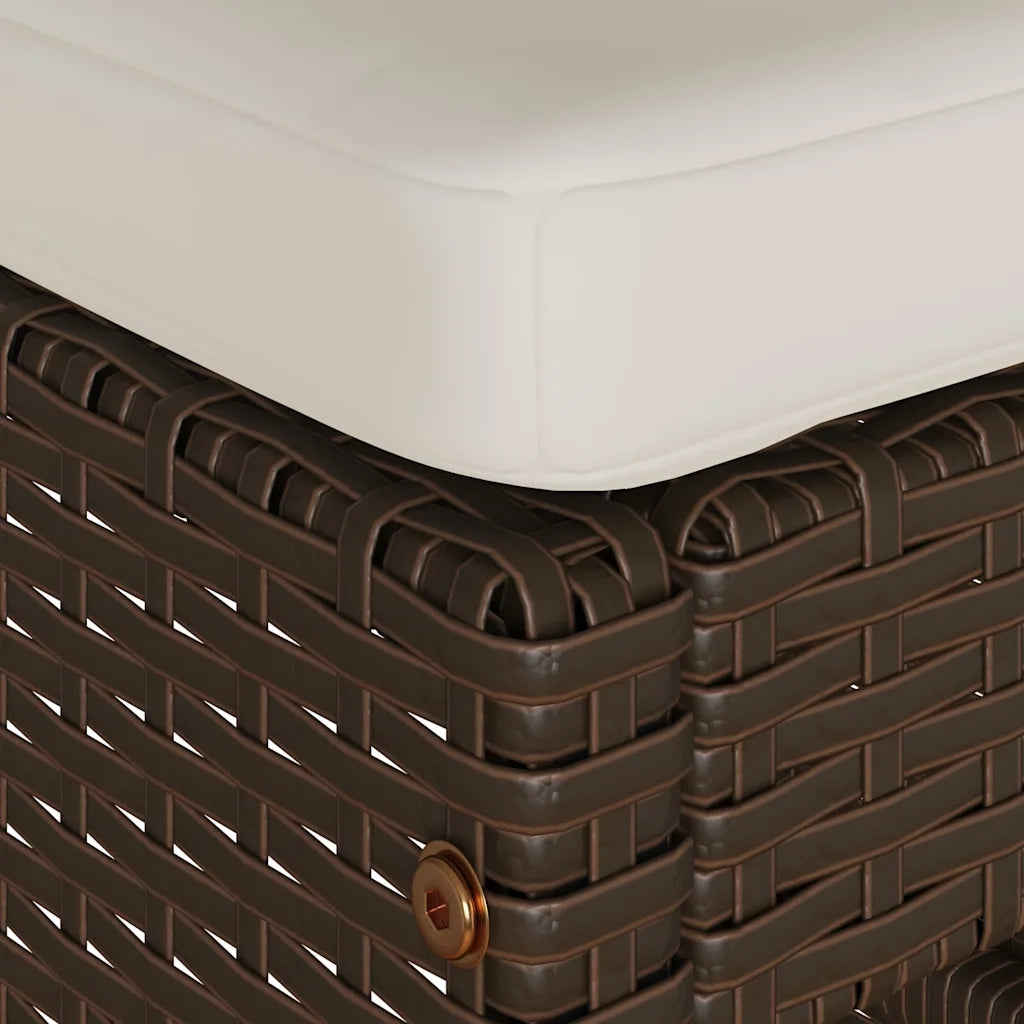 Sgabelli Bar da Giardino con Cuscini 6 pz Marroni in Polyrattan