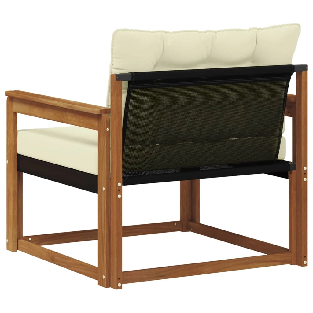 Set di divani da esterno-Sofa da giardino Legno di Acacia Massello e Textilene 609877