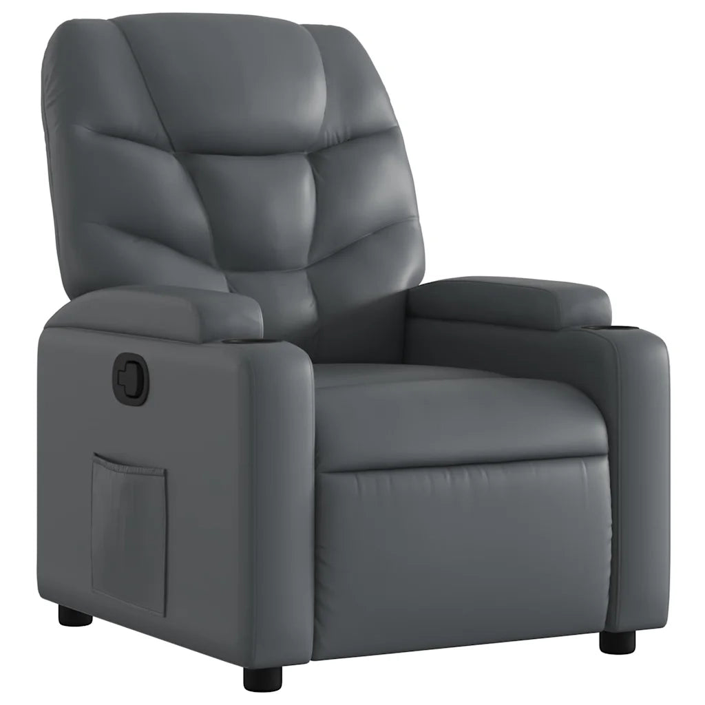 Poltrona reclinabile grigia in similpelle 3205642