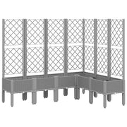 Fioriera | Cassetta per fiori | Vaso Giardino con Graticcio Grigio Chiaro 160x120x142 cm PP