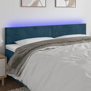 Testiera a LED Blu Scuro 180x5x78/88 cm in Velluto