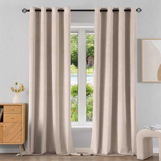 Tende 100% oscuranti - Tende in velluto - 2 pannelli - Isolanti termici - Silenziosi - 140 x 260 cm - Decorazione per finestre