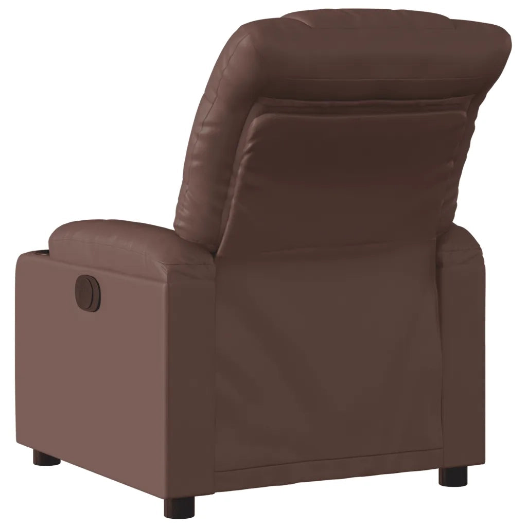 Poltrona Reclinabile Elettrica Marrone in Similpelle 3206587