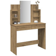 Toeletta con Specchio-Tavolo da Vanit¨¤ Rovere Artigianale 96x39x142 cm