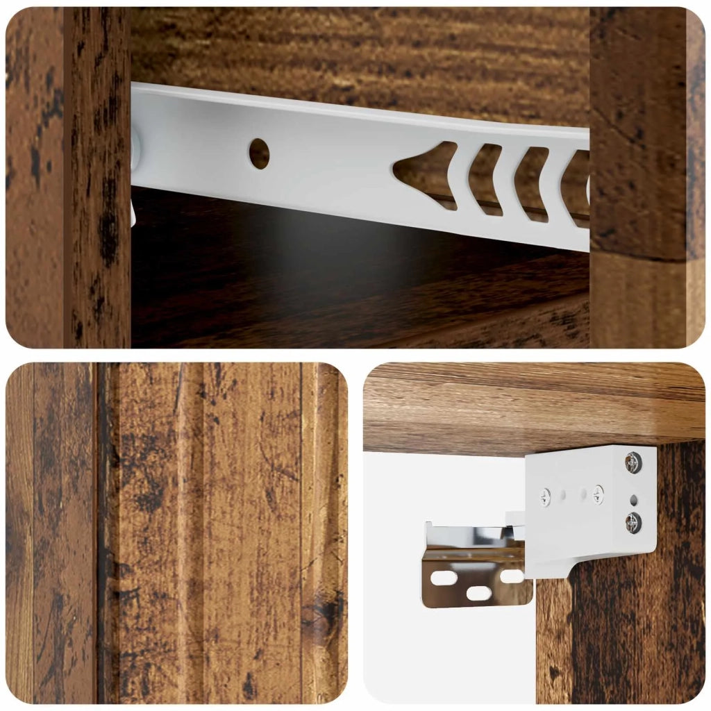 Mobiletto da notte a muro Legno antico 49 x 34,5 x 24 cm 898291