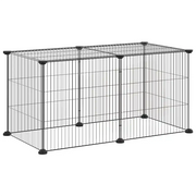 Gabbia per Animali Domestici 8 Pannelli Nero 35x35 cm Acciaio CFW9816051