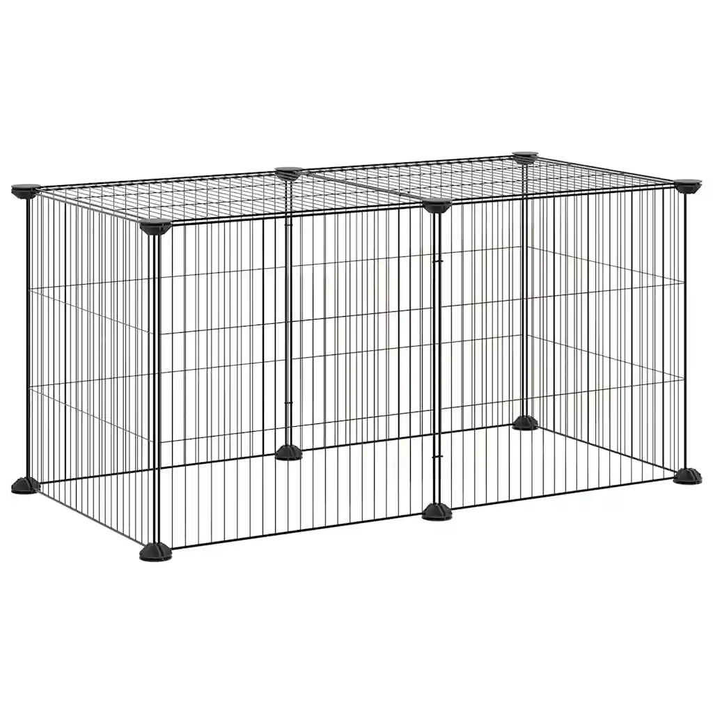 Gabbia per Animali Domestici 8 Pannelli Nero 35x35 cm Acciaio CFW9816051