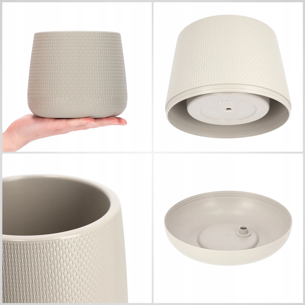 Vaso da fiori KADAX con supporto, 13 cm, coperchio in sughero, beige.