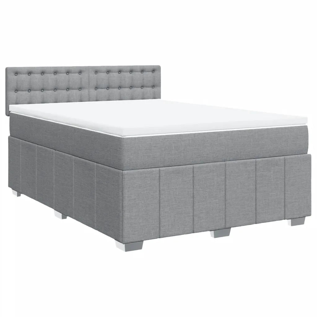 Giroletto a Molle con Materasso Grigio Chiaro 160x200cm Tessuto 3289433
