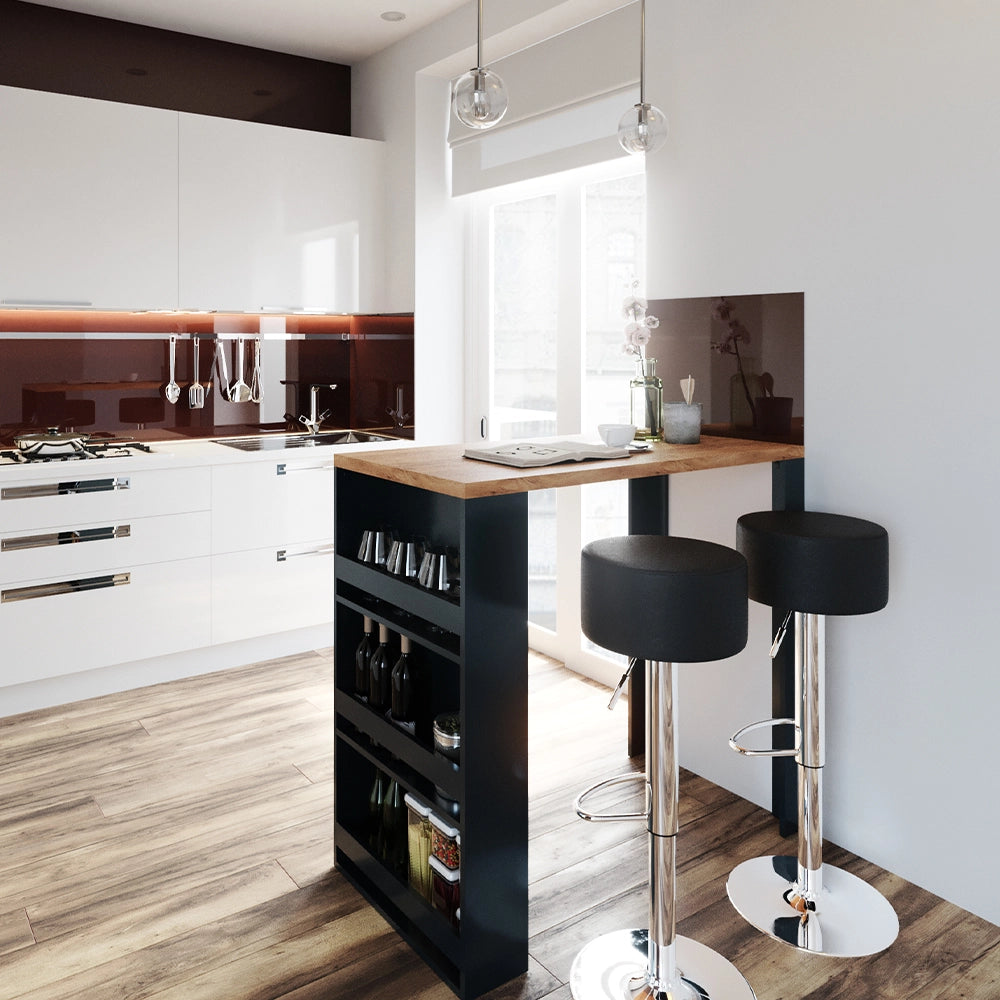 Vicco Tavolo bar con sgabelli Rovere 57 x 117 cm con 2 sgabelli da bar