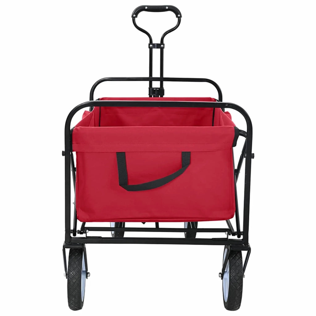 Carrello a Mano Pieghevole Rosso 94 x 53 x 99 cm Tessuto Oxford 42020661