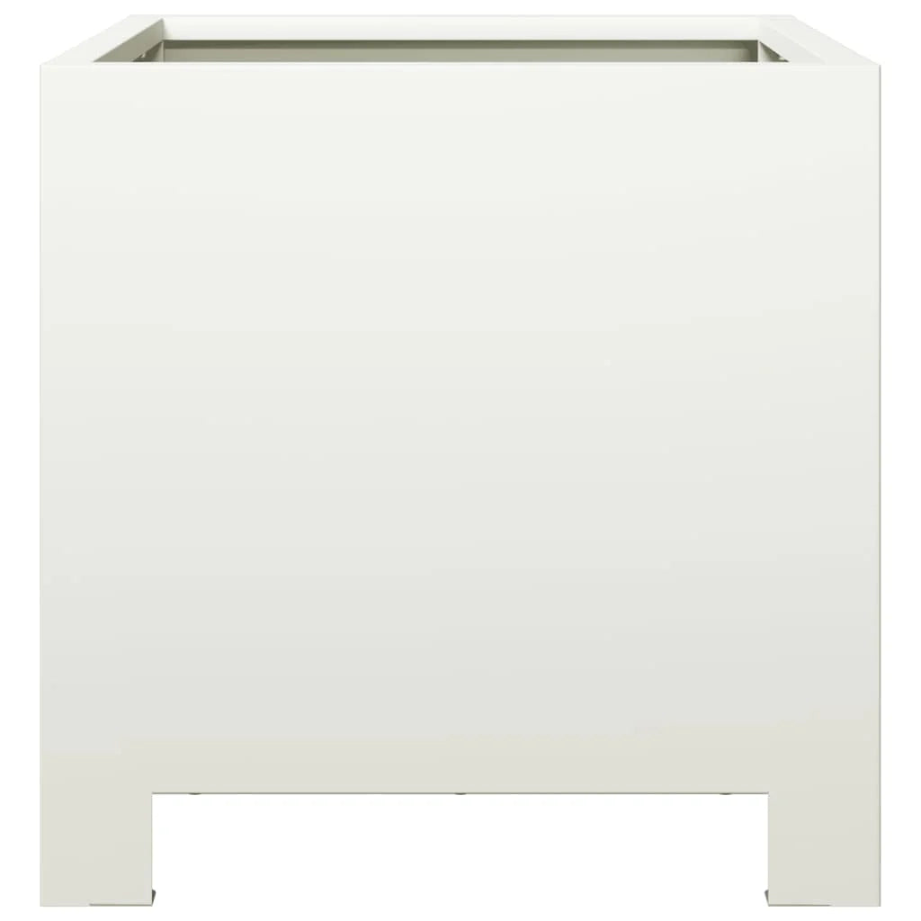 Fioriera rialzata per piante fiori terrazza giardino 30 x 30 x 30 cm acciaio bianco 02_0037484